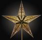 Preview: Kala Schwarz / Goldglitter  - Faltbarer Leuchtstern, Weihnachtsstern aus Papier mit 5 Zacken, 60 cm